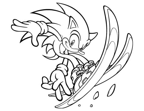 sonic  skiing sonic kids coloring pages
