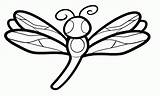 Dragonfly Coloring Pages Cute Dragonflies Simple Fly Dragon Printable Clipart Drawing Animals Kids Cartoon Cliparts Color Print Animal Fish Library sketch template