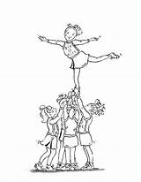 Cheerleading Coloring Cheerleader Cheer Pages Printable Kids Drawing Color Stunt Girls Bratz Megaphone Sheets Bestcoloringpagesforkids Barbie Print Activity Drawings Girl sketch template