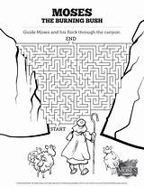 Moses Exodus Activity Mazes Maze Sharefaith Puzzles sketch template