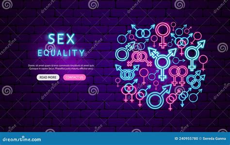 Sex Equality Neon Banner Design Stock Vector Illustration Of Unisex