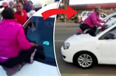 Wife Clings To Husbands Car As He Drives Off With ‘mistress In Video