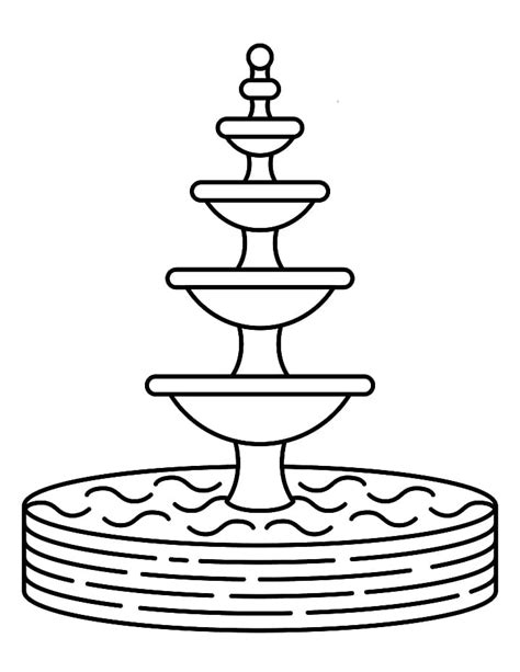 fountain coloring pages  printable coloring pages  kids