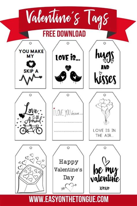 printable printable valentine tags printable templates