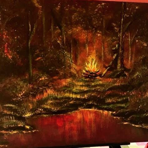 Bobross Campfire Thejoyofpainting The Joy Of Painting