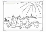 Bethlehem Colouring Shepherds Book sketch template