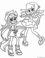 Equestria Coloring Coloring4free Pages Girls Twilight Sparkle Applejack Aria sketch template