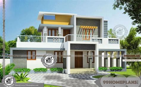 flat roof house plans  spacious double floor decorative collections