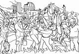 Coloring Pages Walking Dead Apocalypse Zombie Colouring Printable Book Color Shows Tv People Crowd Ops Adult Getdrawings Grown Designlooter Ups sketch template
