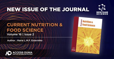 new issue current nutrition and food science volume 16