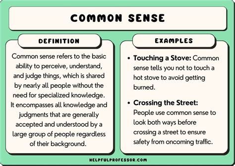 common sense examples