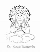 Kateri Coloring Mommy Catholic sketch template
