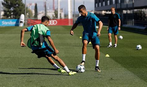 final training session before the champions league opener real madrid cf
