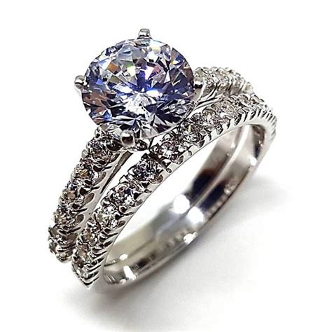 cut diamond simulant engagement ring luxuria