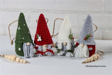 crochet gnome ornament  simple charming pattern winding road crochet