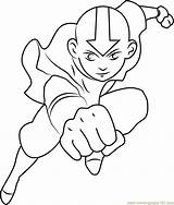 Coloring Aang Avatar Jumping Cool Last Pages Airbender Printable Coloringpages101 sketch template
