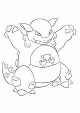 Pokemon Kangaskhan Coloring Pages Generation Kids Normal sketch template