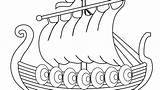 Viking Ship Longship Drawing Coloring sketch template