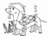 Dachshund Coloring Book Volume Single Physical sketch template