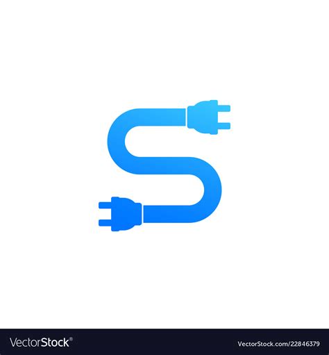 electric plugs cable   letter logo royalty  vector