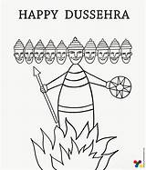 Dussehra Dasara Festivals Durga Baisakhi Ravana Getdrawings Greeting Puja sketch template