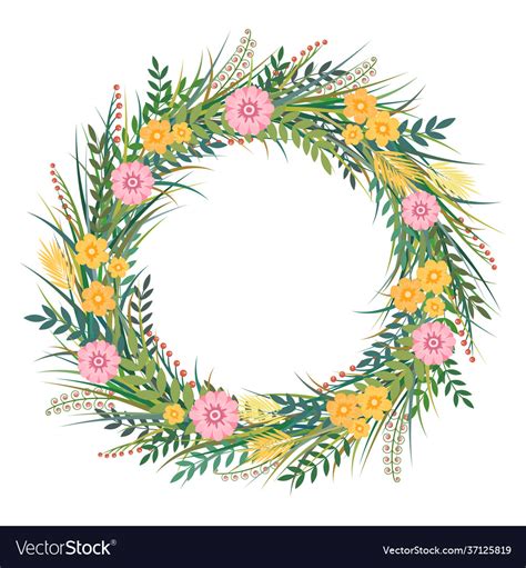 floral wreath template royalty  vector image