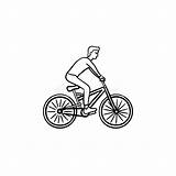 Profilo Icona Scarabocchio Bici Disegnata Pictogram Fahrrad Bicicleta Gezeichneter Levensstijlconcept Buitensport Getrokken Gezond Fiets Wielrennen Schets Rijden Contorno Dibujado Skizze sketch template