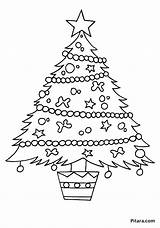 Tree Christmas Coloring Pages Kids Printable Xmas Color Trees Print Drawing Santa Pitara Adorable Draw Claus Craft sketch template