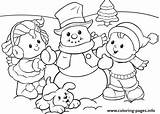 Winter Coloring Snowman Kids Pages Preschool Printable Info sketch template