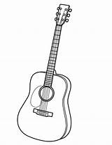 Guitar Coloring Pages Acoustic Printable Electric Drawing Musical Outline Instruments Bass Color Guitars Big Getdrawings Template Getcolorings Printables Line Fender sketch template