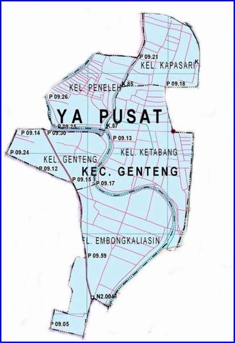 peta kecamatan genteng surabaya pusat lokanesia