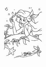 Mermaid Coloring Little Kids Pages Print Disney sketch template