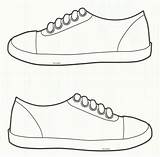 Template Shoes Printable Sneaker Shoe Coloring Sneakers Clipart Preschool Boy Cat Pages Templates Worksheets Pete Paper Colouring Drawing Kids Books sketch template