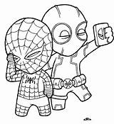 Deadpool Spiderman Coloring Colorear Dibujosonline sketch template
