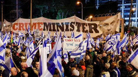 wieder proteste  israel zehntausende gegen justizreform auf der
