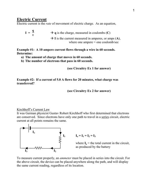 electric current notes