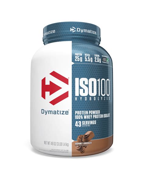 dymatize iso  hydrolyzed  whey protein isolate powder gourmet