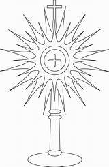 Monstrance Coloring Catholic Pages Google Clipart Drawing Clip Communion Symbol First Line Templates Search Holy Banner Corpus Drawings Color Flash sketch template