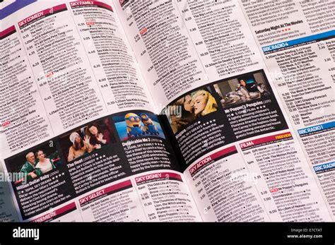 television listings tv listing guide magazine stock photo alamy