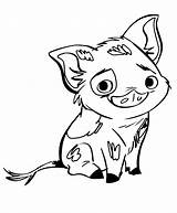 Pua Coloring Pig Cute Pages Adorable Happy Food Printable sketch template