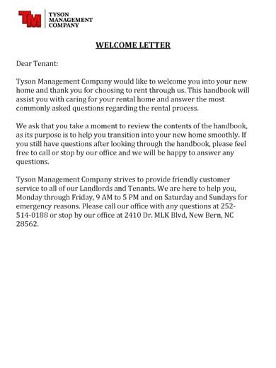 property management introduction letter  tenants  letter