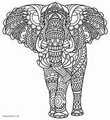 Mandala Coloring Animals Animal Pages Elephant Wolf Sheets sketch template