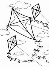 Kite Blowing Kites Getdrawings Flying sketch template