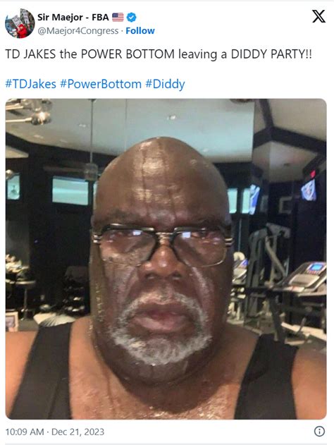 td jakes  power bottom leaving  diddy party pastor td jakes