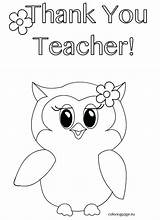 Teacher Coloring Appreciation Pages Thank Teachers Ever Printable Owl Kids Drawing Template Color Sheets Sheet Drawings Card Week Quotes Print sketch template