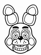 Fnaf Coloring Freddy Nights Bonnie Pages Printable Face Chica sketch template