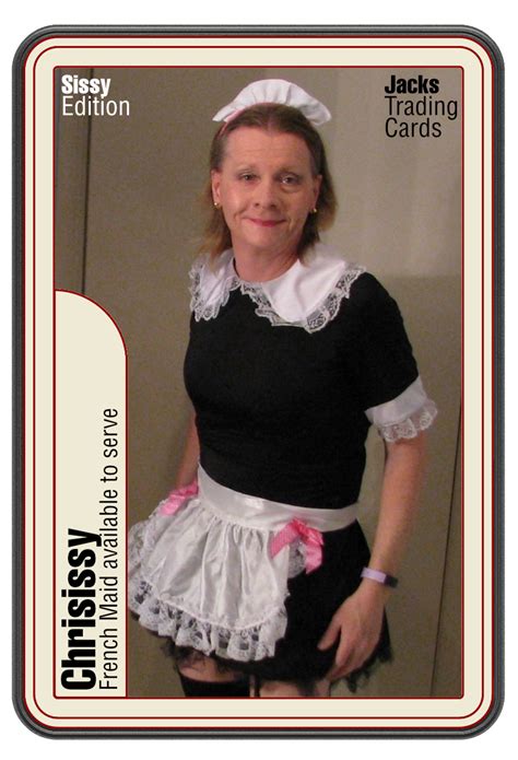Chrisissy Sissy French Maid Model On Jacks Exposing Trading Cards