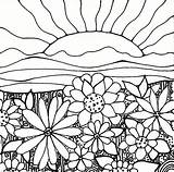 Coloring Sunset Pages Beach Getcolorings Printable Color sketch template