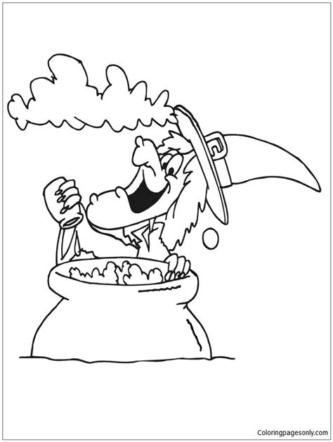 witch cauldron coloring page  printable coloring pages