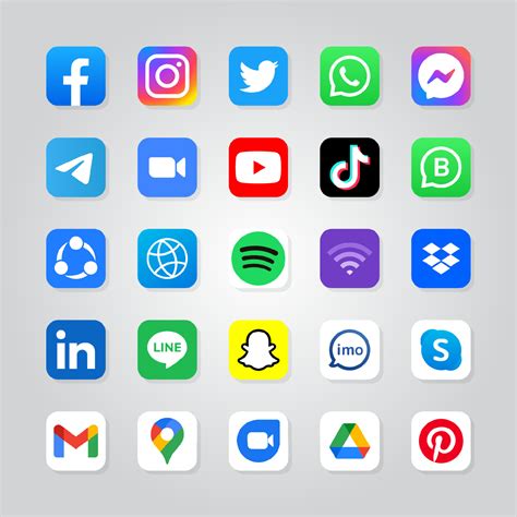 conjunto de  logotipos de redes sociales populares  vector en